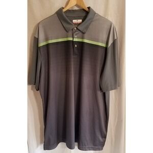 Grand Slam Golf Performance Polo Shirt Grey Green‎ Short Sleeve Ribbed Mens XXL